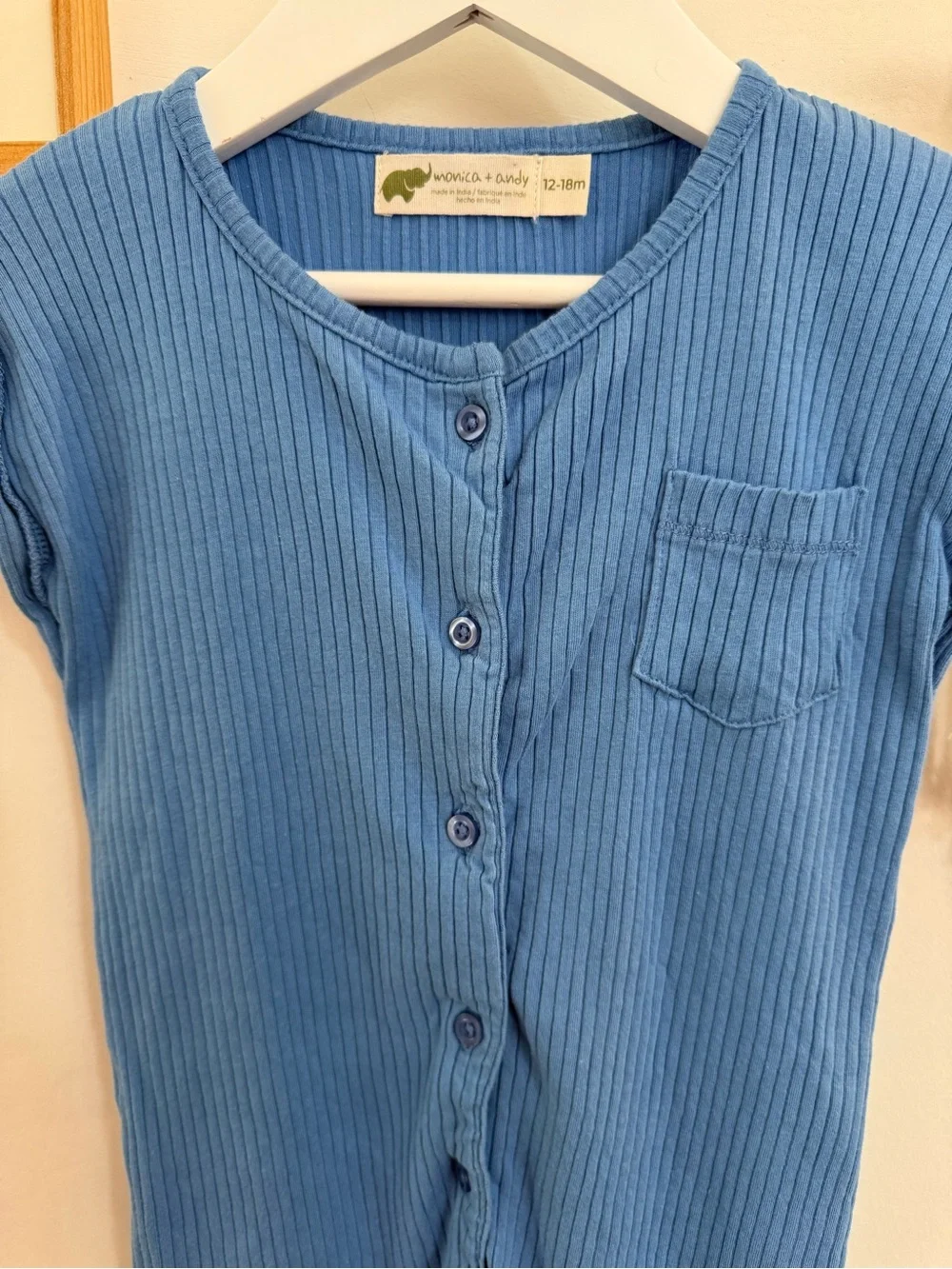 Monica + Andy - 12-18m - ribbed jumpsuit with pocket - Picture 3 of 9